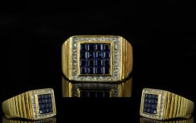 18ct Gold Sapphire and Diamond Set Dress Ring - of excellent quality.