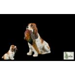 Royal Doulton - Early Hand Painted Porcelain Dog Figure ' Cocker Spaniel ' with Pheasant.