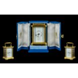 Garrard & Co London Top Quality Brass Miniature Carriage Clock with Visible Open Platform,