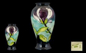 Walter Moorcroft Designed Tall and Impressive Baluster Shaped Tubelined Vase 'Purple Magnolia'