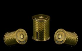 Mappin & Webb Antique 'The Ladies Companion' Brass Spool Holder Cylindrical brass cotton reel case