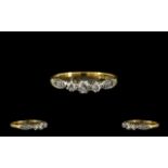 18ct Gold and Platinum 3 Stone Diamond Set Dress Ring From The 1930's.