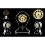 George V Superb Quality Silver and Tortoiseshell Shaped Keyless Desk Clock of Waisted Form,