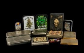 A Mixed Lot of Smoking Accessories to include modern cigarette boxes, lighters, tobacco box,