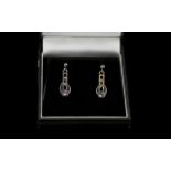 After Charles Rennie Mackintosh Silver And Crystal Set Drop Earrings Each fully hallmarked 925 for