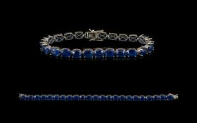 Sapphire Tennis Bracelet, 42cts of sapphires,