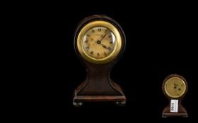 Ansonia Balloon Case Mantle Clock of miniature form, Roman Numerals, key wind. A/F. height 5 inches.