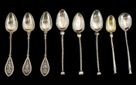 Danish - Early 20th Century Collection of Silver Handmade Spoons by Christian Heise ( 3 ) and