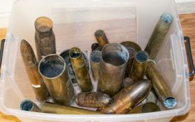GUN SHELLS. 25 in total, Tallest 16 inches, please see accompanying image.