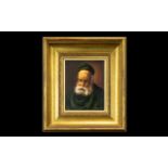 20th Century Portrait On Canvas Spanish canvas housed in gilt swept frame,