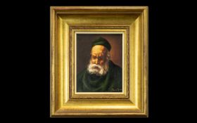 20th Century Portrait On Canvas Spanish canvas housed in gilt swept frame,