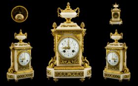 Jean Vincenti & Co Medaille D'Argent 1855 Superb French 19th Century Marble And Gilt Bronze Clock