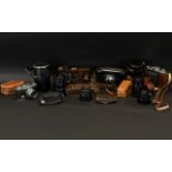 Collection of Cameras & Lenses including vintage 'Harkette' camera by Kodak,