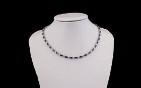 A Silver And Stone Set Collar Necklace Fully hallmarked 925 for silver to box clasp,