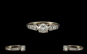 18ct White Gold Superb Quality Diamond Set Dress Ring. Marked 750 - 18ct.