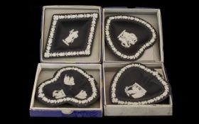 Wedgwood Black Jasper Card Suite Dishes. Dishes are in original box, in excellent condition.