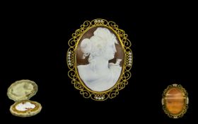 Antique Period - Superb Quality Large and Impressive Shell Cameo of Oval Shape,