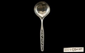 Norwegian - Fine Silver Serving Spoon / Ladle, By Thorvald Marthinsen Tonsberg Norway. c.1940's.