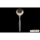 Norwegian - Fine Silver Serving Spoon / Ladle, By Thorvald Marthinsen Tonsberg Norway. c.1940's.