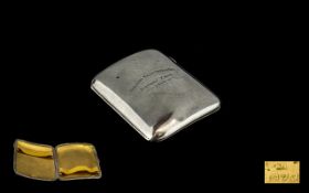 World War I Interest. Silver Cigarette Case, Marked Serjeant - Major Bonnington.