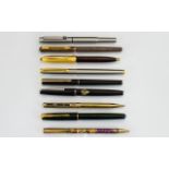 Fountain Pens Fountain pens plus others, to include Parkers and other makers, 9 in total,