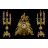 20th Century Clock Garniture Set To include two four branch,