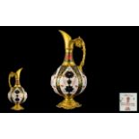 Royal Crown Derby - Superb Old Imari Pattern Solid 22ct Gold Band Ewer Jug.