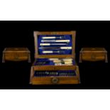 Wooden Art Deco Box with Cutlery Set.