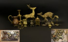 A Large Collection Of Mixed Metalware Two large boxes containing various collectibles,