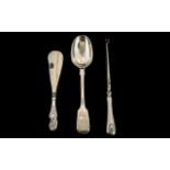 A Small Collection of Silver comprising a Large Silver Serving Spoon dated 1884 London,