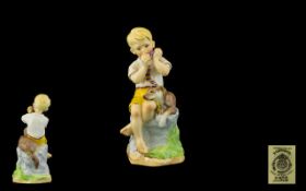 Royal Worcester - Early Hand Painted Figure ' June ' Months of the Year Series. Designer F.C.