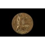 WWII Interest Bronze Death Plaque 1939 - 1945 Death penny for James Bowes.