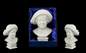 Royal Doulton White Porcelain Bust of H. M. Queen Mother.