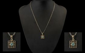 After Charles Rennie Mackintosh Silver Pendant Necklace Long, fine chain,