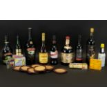 COLLECTION OF WINE AND LIQUEURS.