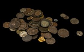 Mixed Collection of Worn Coins, mostly GB, bronze/copper.