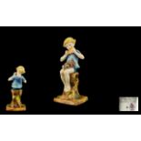 Royal Worcester - Superb Hand Painted Porcelain Figure ' Peter Pan ' Modelled by F. Gertner.