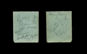 Busby Babes - Manchester United Autographs on a Page (1957) 8 Autographs Tommy Taylor, Ray Wood,