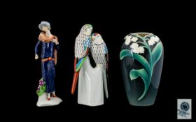 A Small Collection of Hand Painted Porcelain Items ( 3 ) In Total.