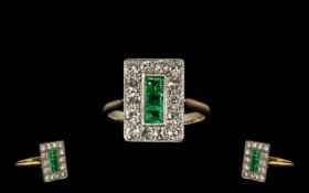 Art Deco Period - 18ct Gold and Platinum 1930's Stunning Quality and Attractive Rectangular Shaped