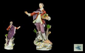 Meissen Late 19th - Earlier 20th Century Hand Painted Porcelain Figure,