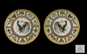 Pair of Goebel China Traditions Plates from an original work of art by Laszlo Ispanky, Nos.