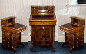 Late 19th Century/Early 20th Century Rosewood Davenport of typical form,