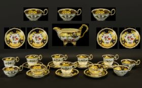 H & R Daniel Staffordshire Rare Part Tea Set Circa 1825 antique pattern 4058.