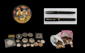 Mixed Lot Of Oddments And Collectables, To Include Coins, Tokens, Fountain Pen,