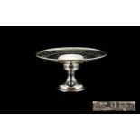 Edwardian Period Solid Silver Tazza with Open worked Border and Raised on a Circular Base of Nice