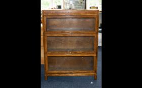 Gunn Nottingham Oak Sectional Barristers Bookcase, 1950's of typical form, Height 46 inches,