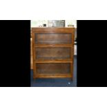 Gunn Nottingham Oak Sectional Barristers Bookcase, 1950's of typical form, Height 46 inches,