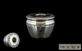 Ladies - Silver Attractive Lidded Vanity Jar with Octangular Shaped Cover with Hole to Centre.