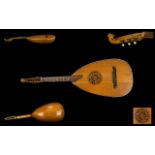 Early 20th Century Meinel And Herold Bowl Backed Lute Comprising carved bridge with fretted